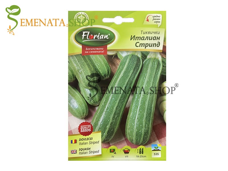 Семена на тиквички Италиан стрипд - пъстри със страхотен аромат и вкус - Тиквички семена с отлична цена: 1.80 лв. Семена на тиквички Италиан стрипд - пъстри със страхотен аромат и вкус - Тиквички семена с отлична цена: 1.80 лв.